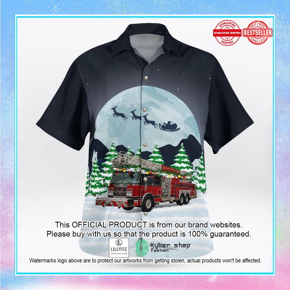 cincinnati ohio delhi township fire department christmas hawaiian shirt 2 791