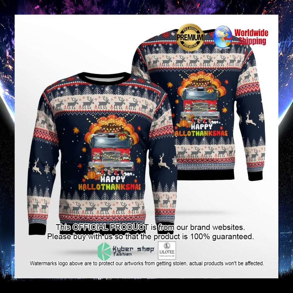 citrus county fire rescue ugly sweater 1 529