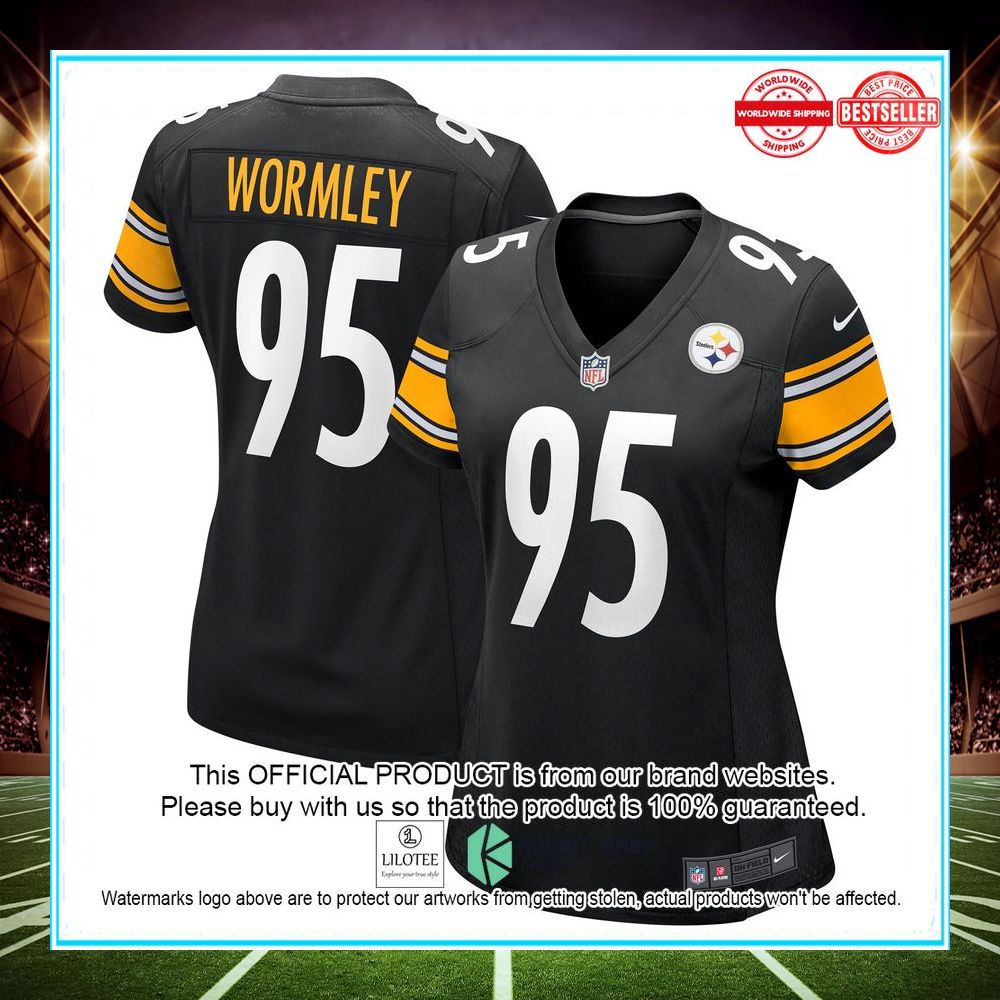 chris wormley pittsburgh steelers nike womens game black football jersey 1 517