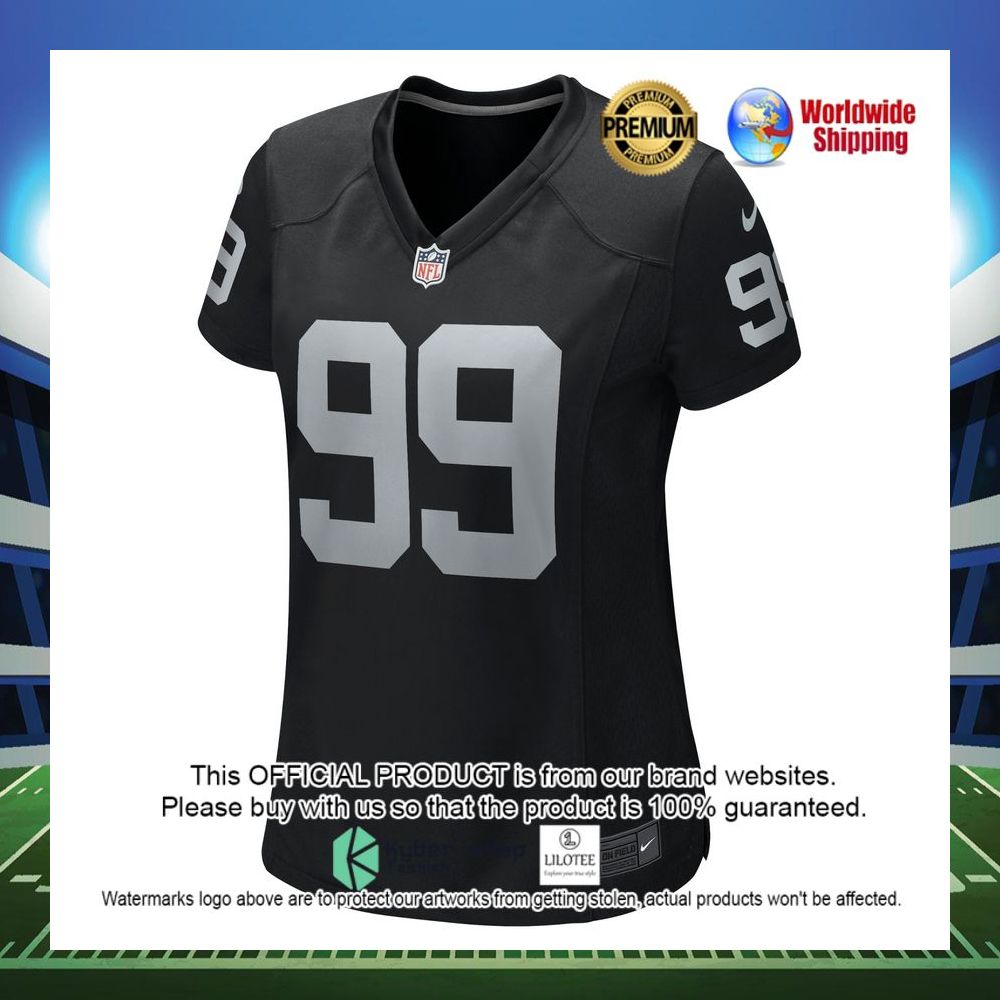 clelin ferrell las vegas raiders nike womens game black football jersey 2 646