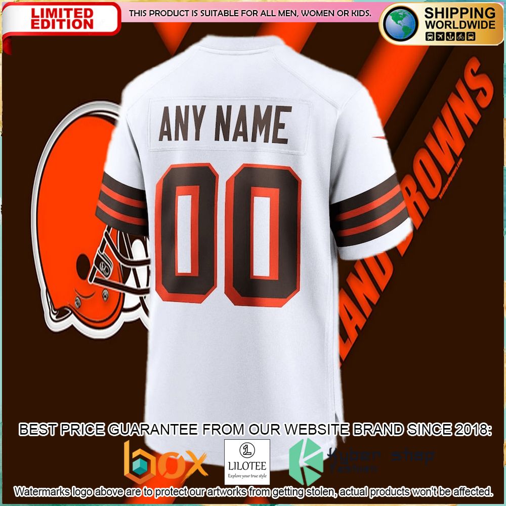 cleveland browns nike 1946 collection alternate custom white football jersey 3 848