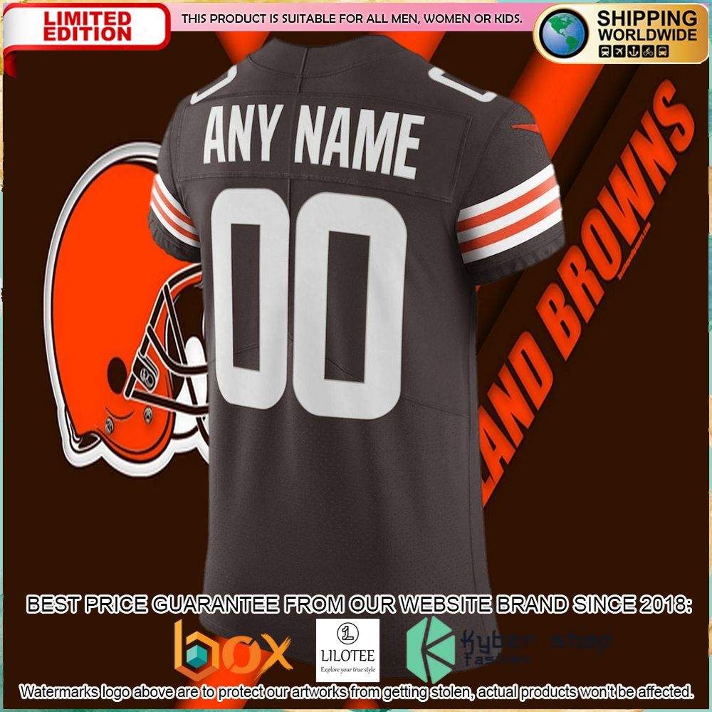 cleveland browns nike vapor elite custom brown football jersey 3 985