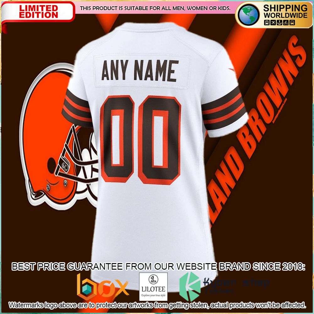cleveland browns nike womens 1946 collection alternate custom white football jersey 3 577