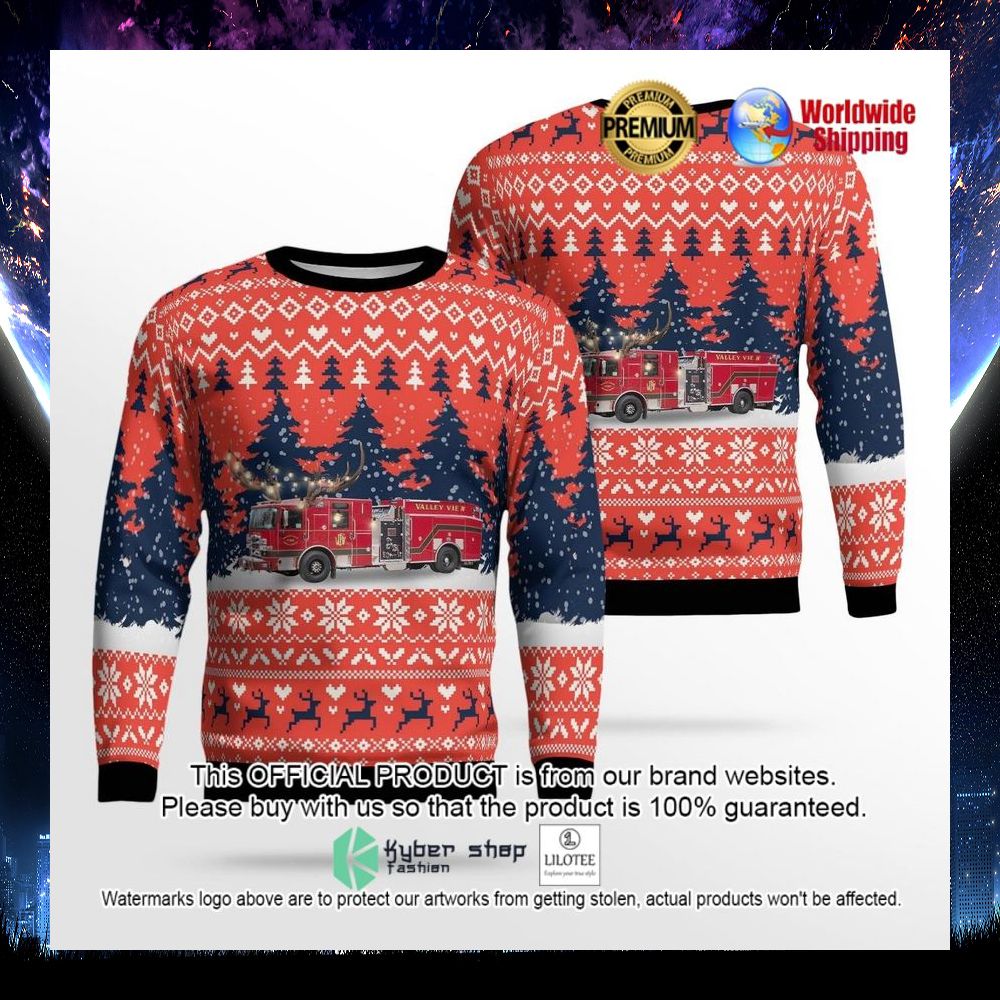cleveland ohio valley view fire department ugly sweater 1 510