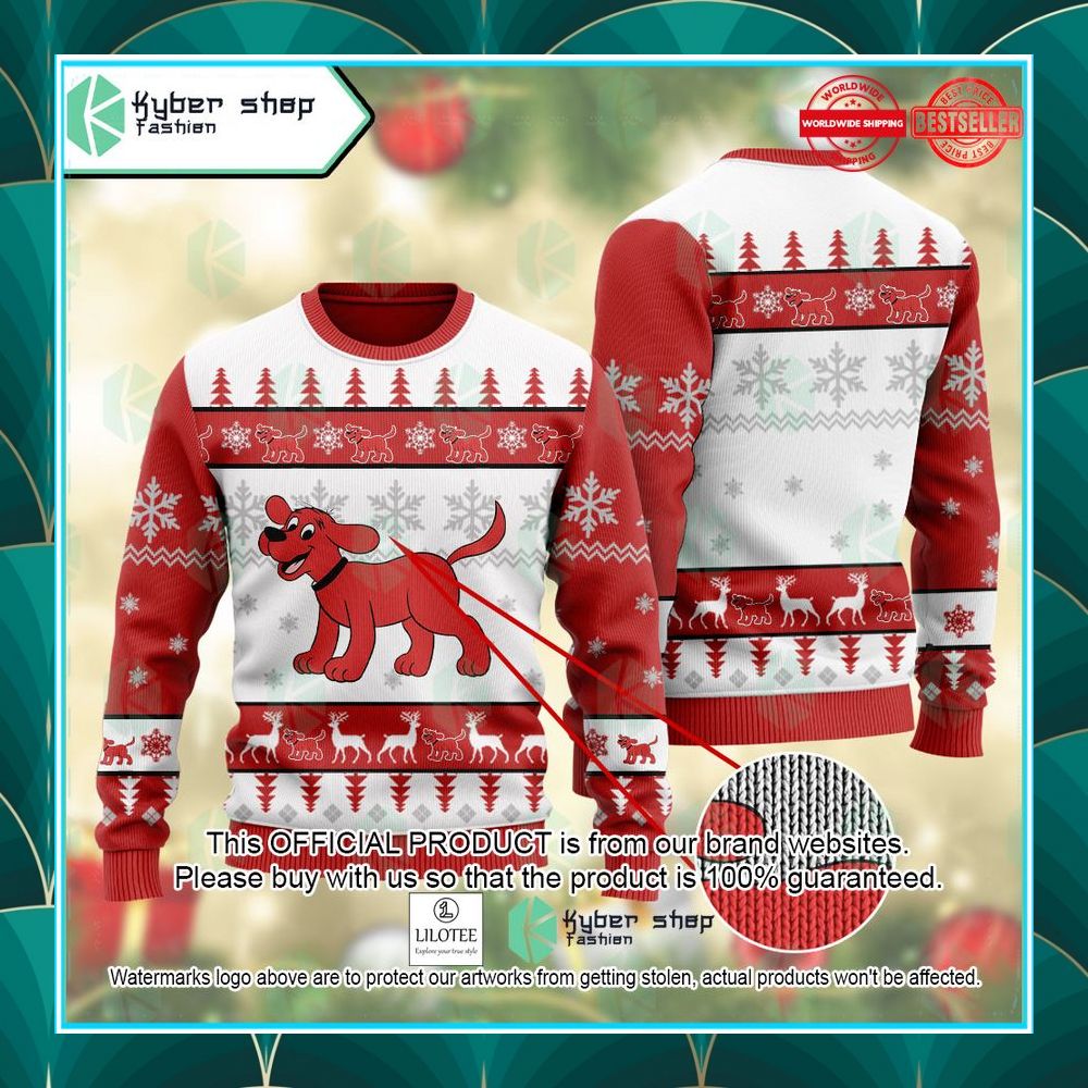 clifford clifford the big red dog ugly sweater 1 472