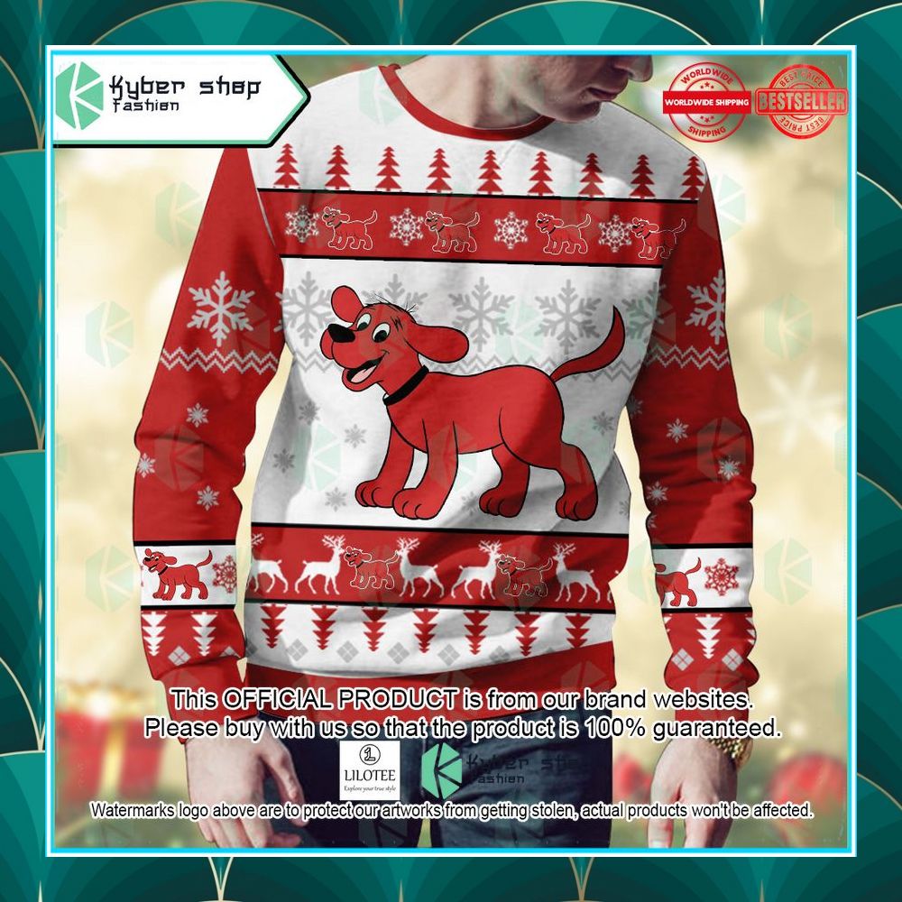 clifford clifford the big red dog ugly sweater 2 223