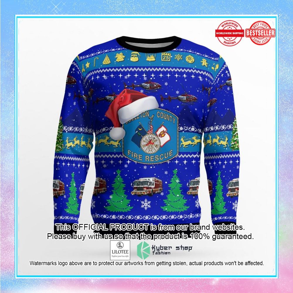 colleton county fire rescue christmas sweater 2 337