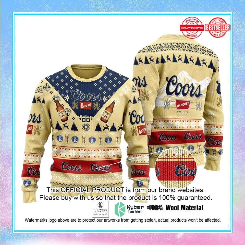 coors banquet beer ugly christmas sweater 1 374