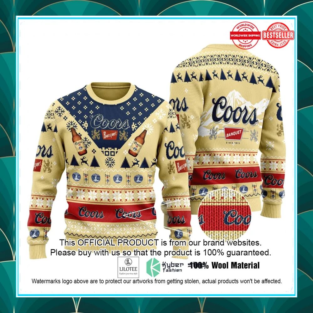 coors banquet beer ugly christmas sweater 1 785