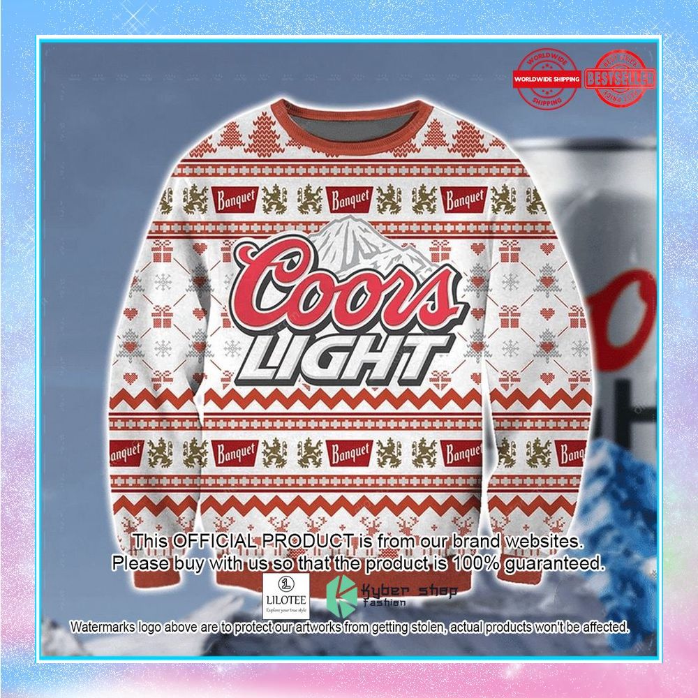 coors light beer white ugly christmas sweater 1 28