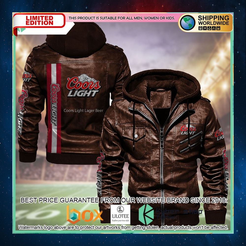 coors light lager beer leather jacket 2 622