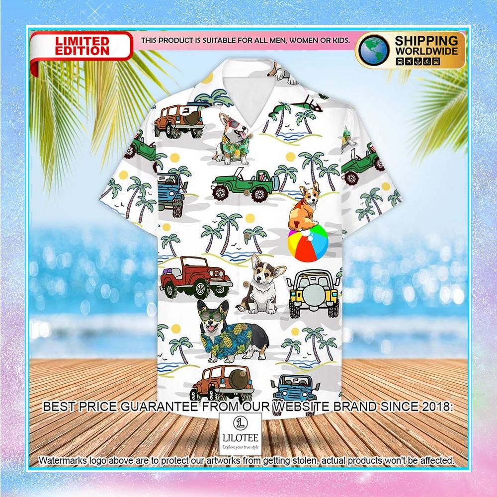 corgi jeep beach hawaiian shirt 2 107