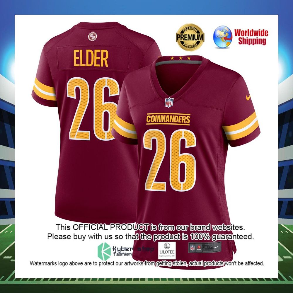 corn elder washington commanders nike womens game burgundy football jersey 1 737