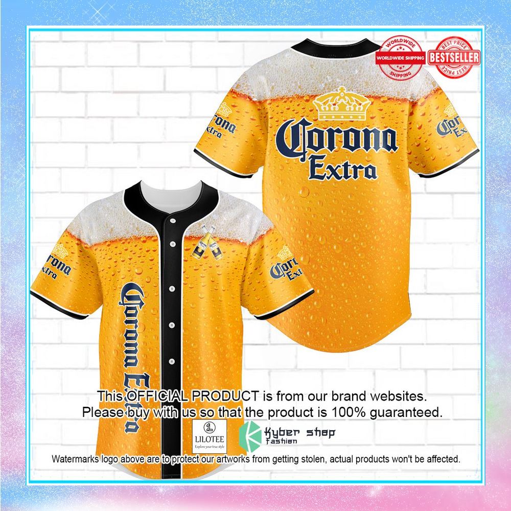 corona extra beer baseball jersey 2 800