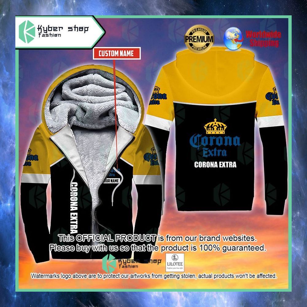 corona extra custom name 3d fleece hoodie 1 206