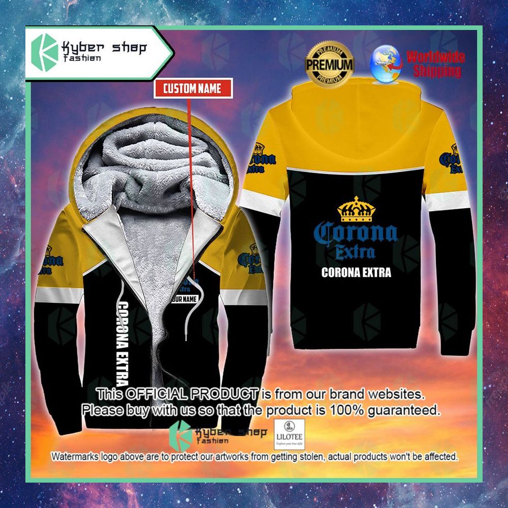 corona extra custom name 3d fleece hoodie 1 503