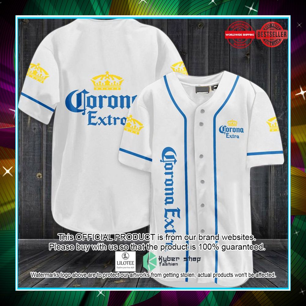 corona extra white baseball jersey 1 52