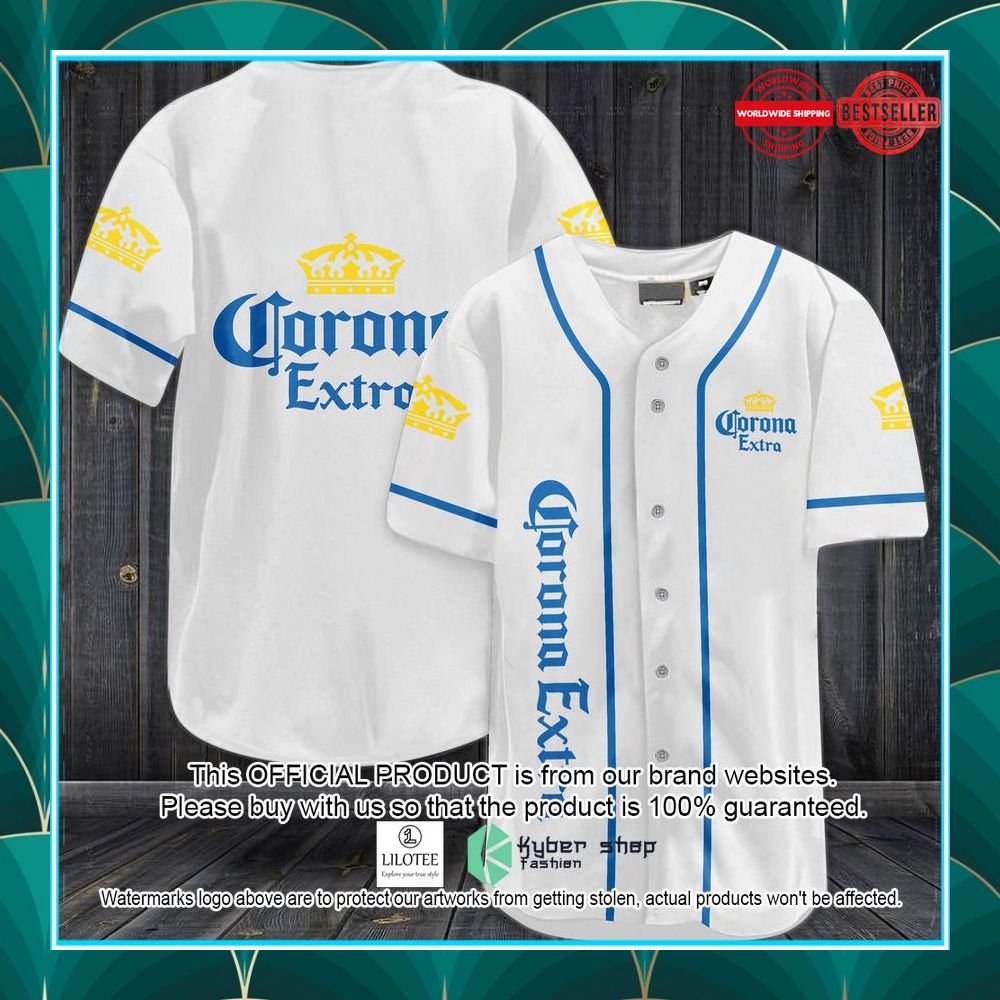 corona extra white baseball jersey 1 91