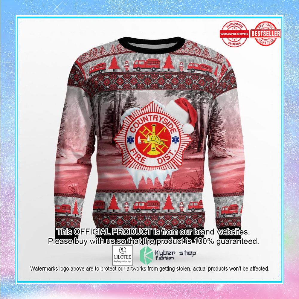 countryside fire protection district vernon hills illinois christmas sweater 2 124