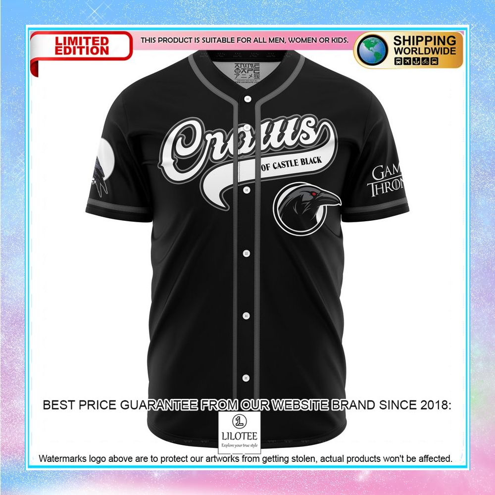 crows of castle black snow game of thrones baseball jersey 1 205
