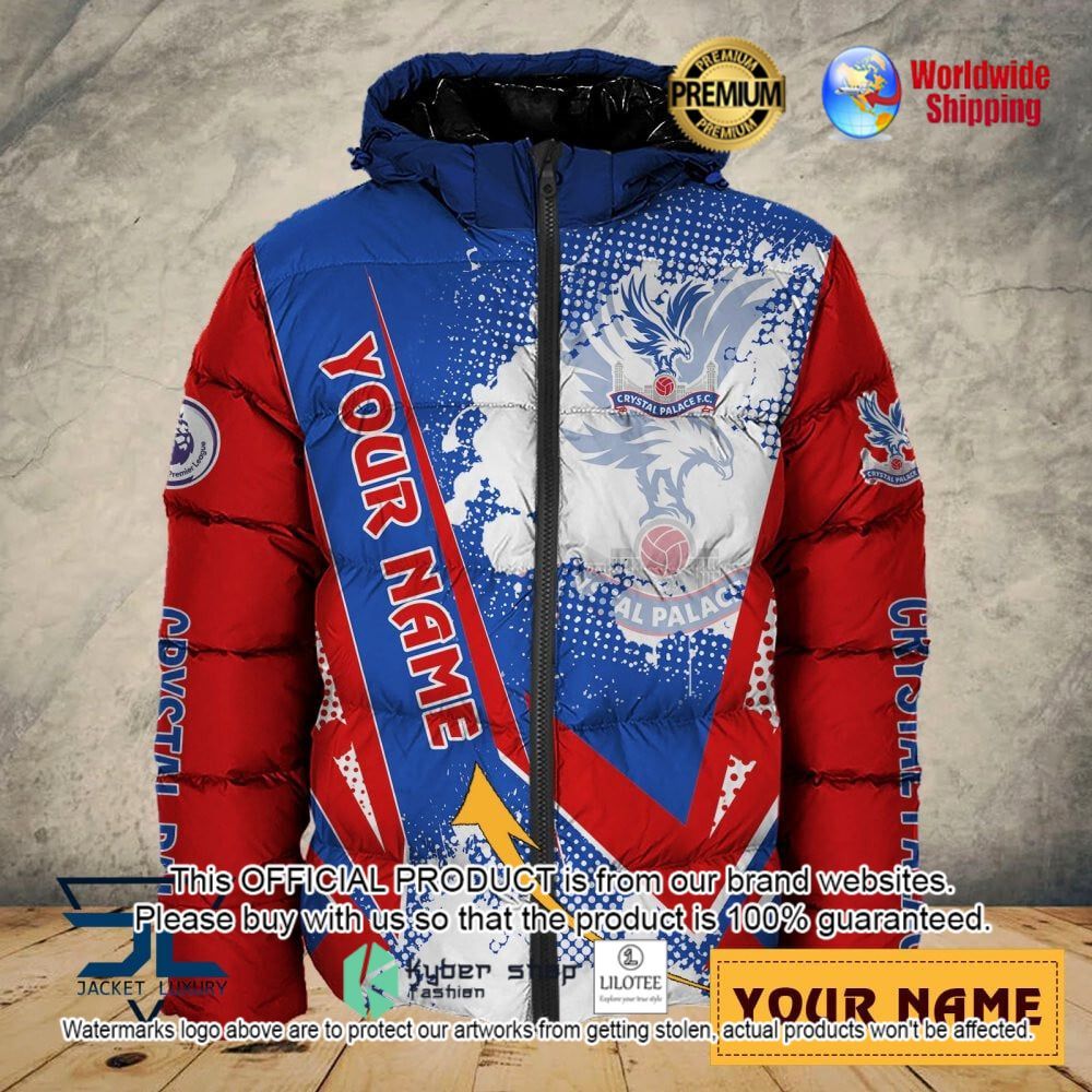 crystal palace fc custom name 3d puffer down jacket bomber jacket 1 150
