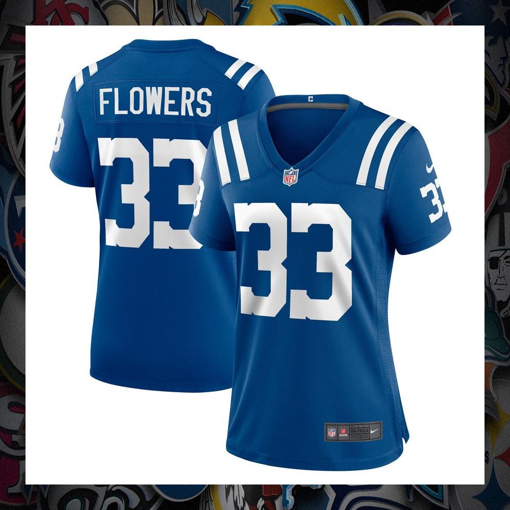dallis flowers indianapolis colts womens royal football jersey 1 91