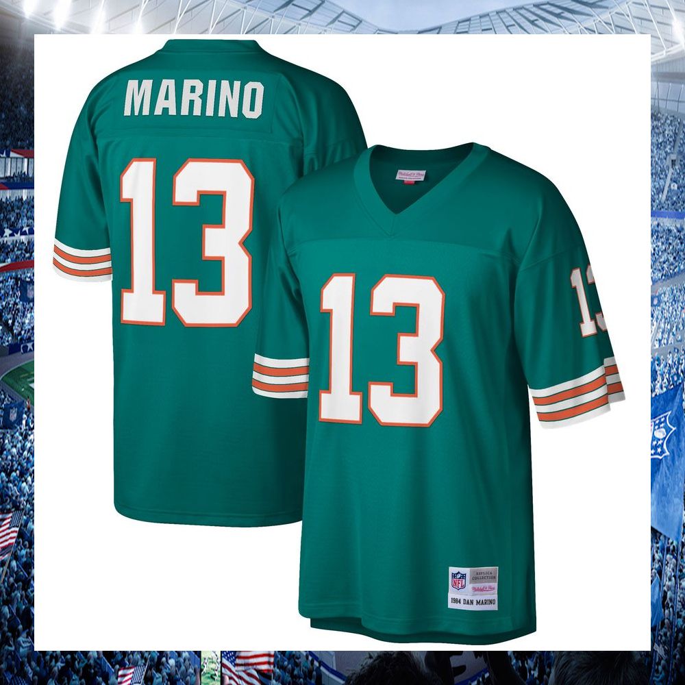 dan marino miami dolphins mitchell ness 1984 retired legacy replica aqua football jersey 1 872