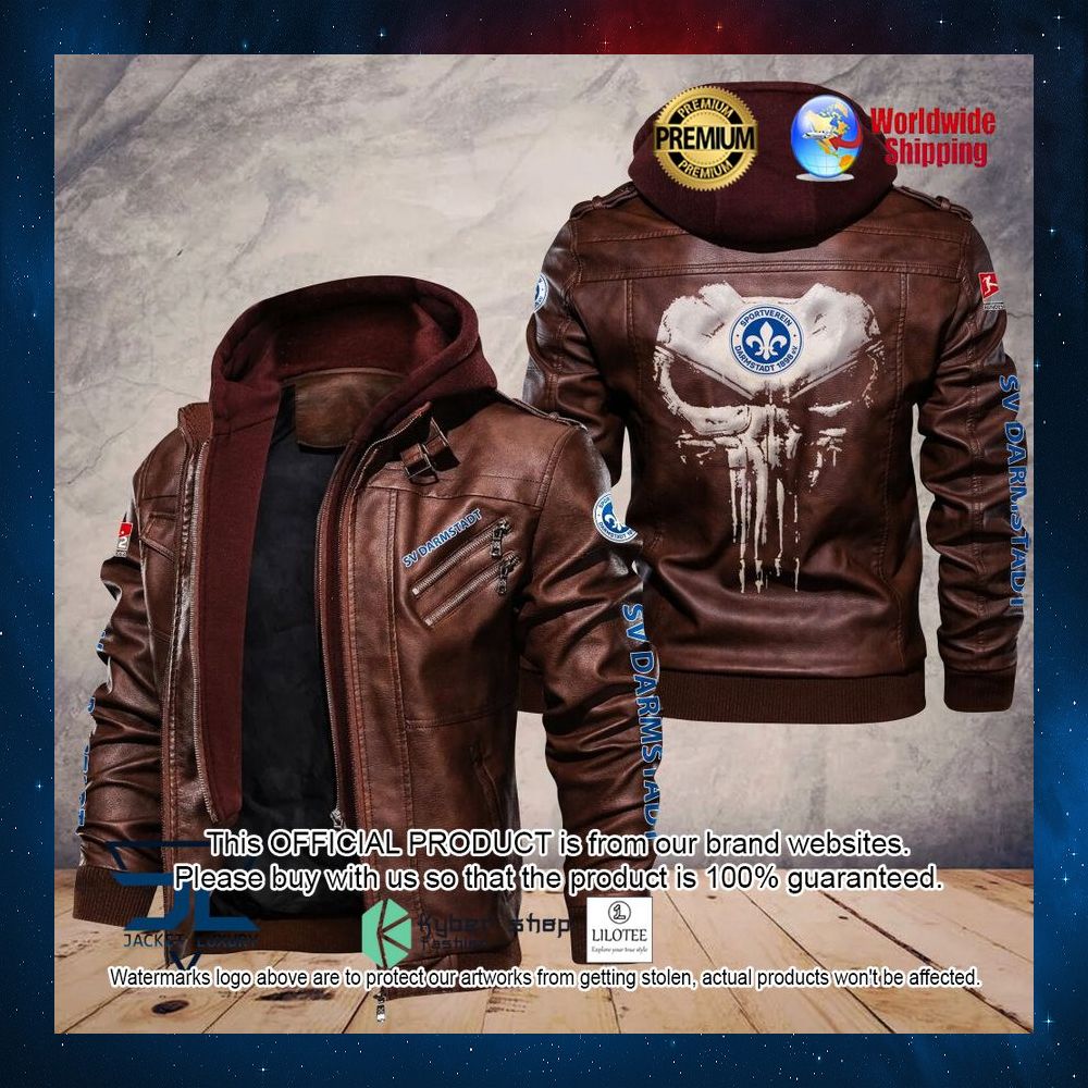 darmstadt 98 punisher skull leather jacket 2 548