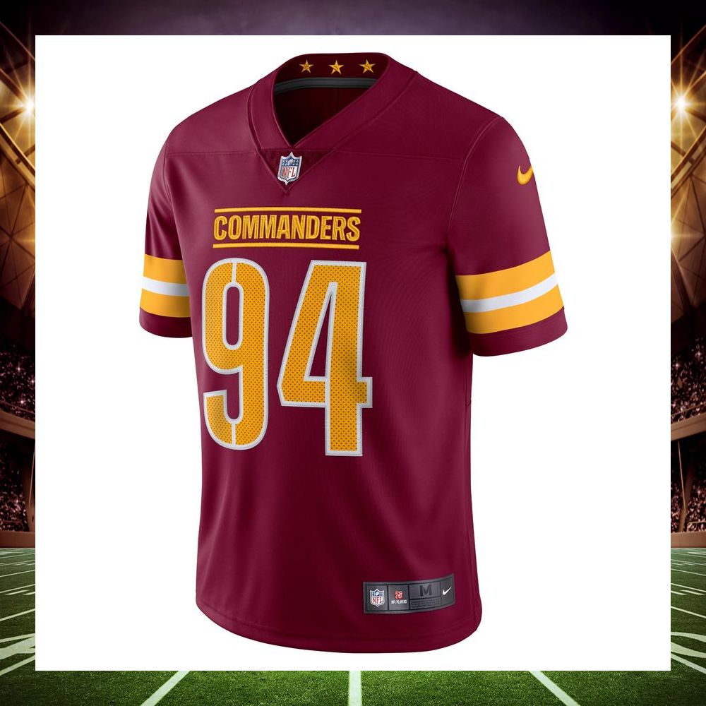 daron payne washington commanders vapor limited burgundy football jersey 2 896