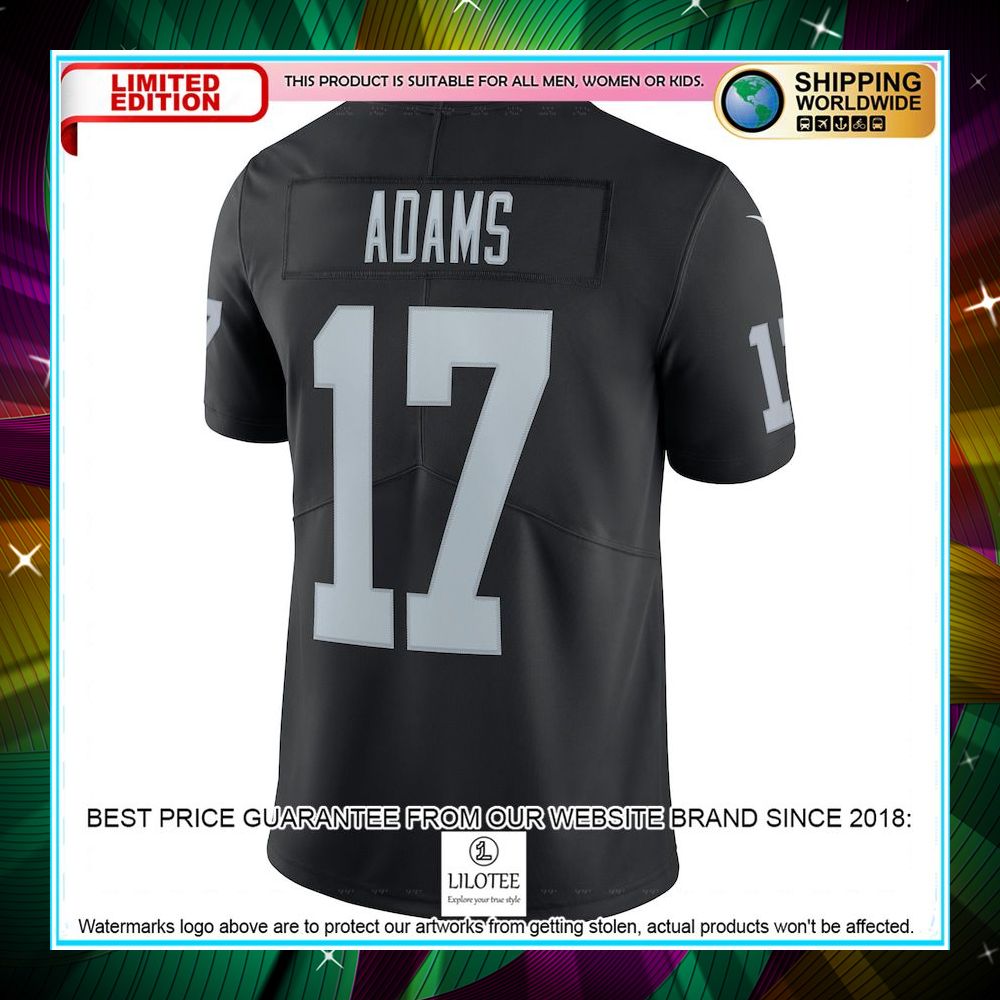 Davante Adams Las Vegas Raiders Vapor Black Football Jersey 3 davante adams las vegas raiders vapor black football jersey 3 708