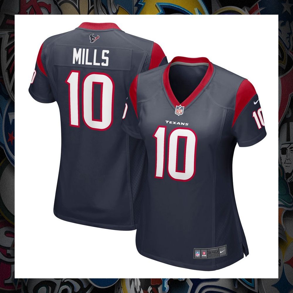 davis mills houston texans womens navy football jersey 1 725