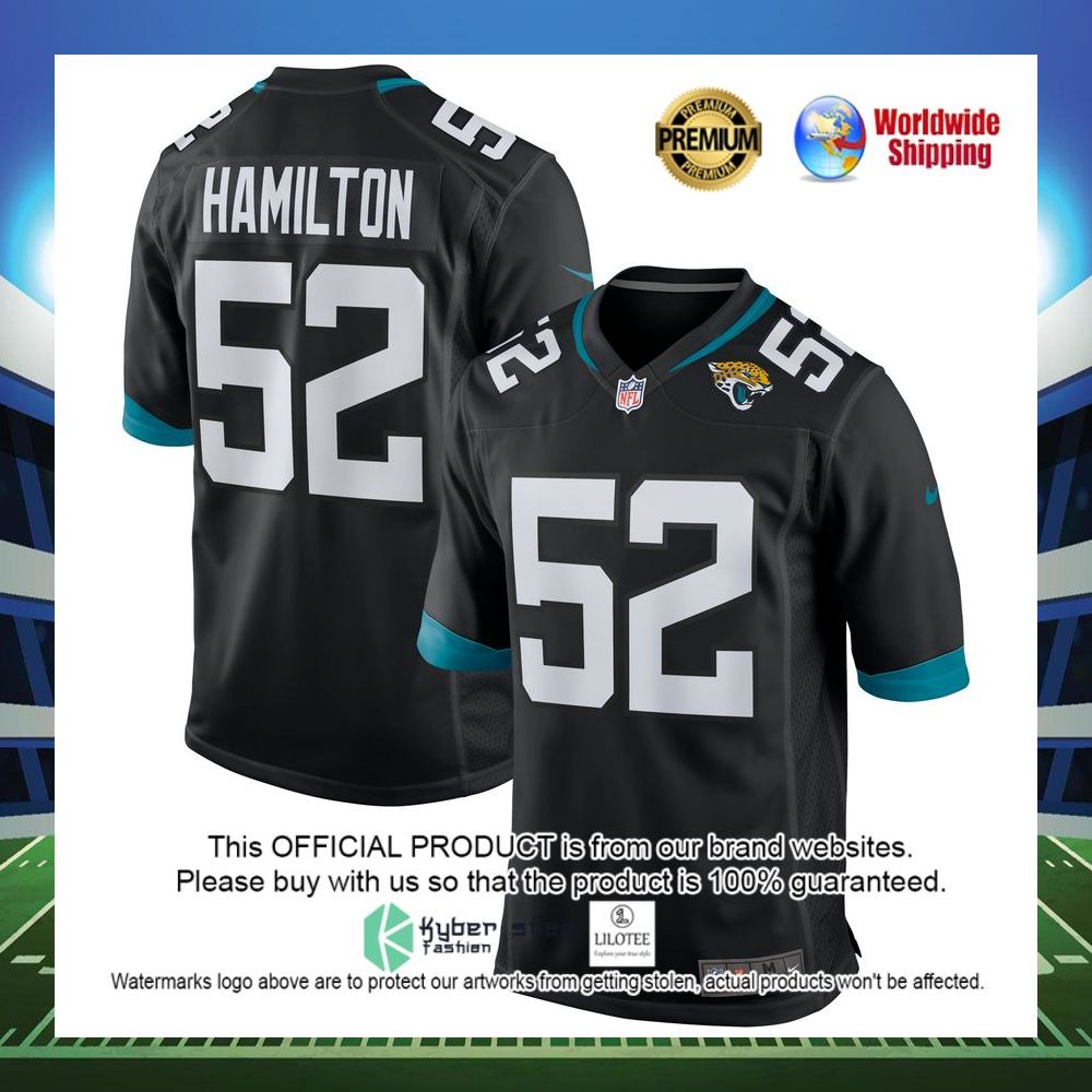 davon hamilton jacksonville jaguars nike game black football jersey 1 538
