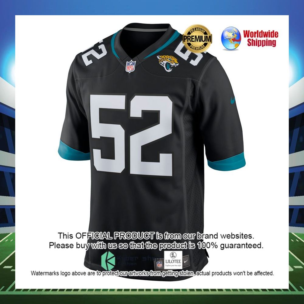 davon hamilton jacksonville jaguars nike game black football jersey 2 863