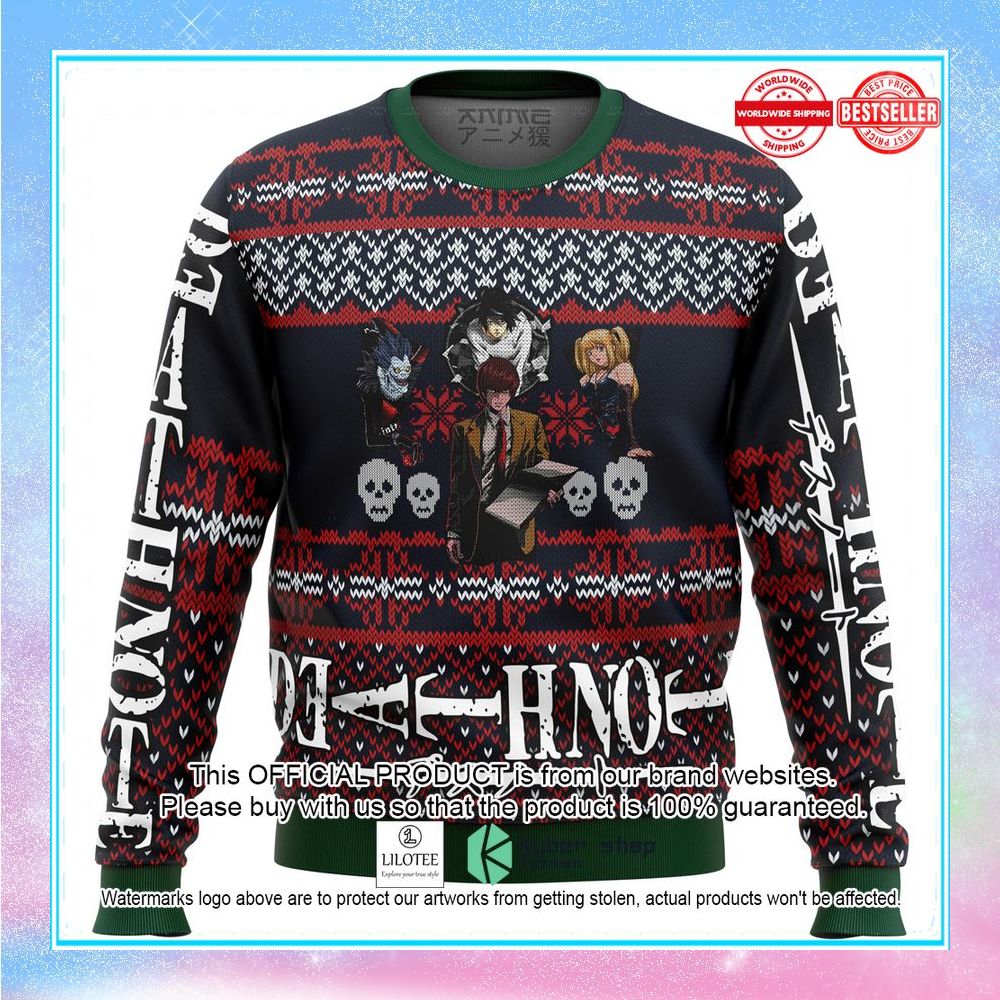 death note characters alt ugly christmas sweater 1 476