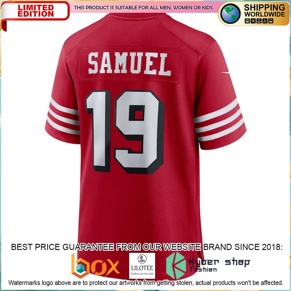 deebo samuel san francisco 49ers nike alternate scarlet football jersey 3 574
