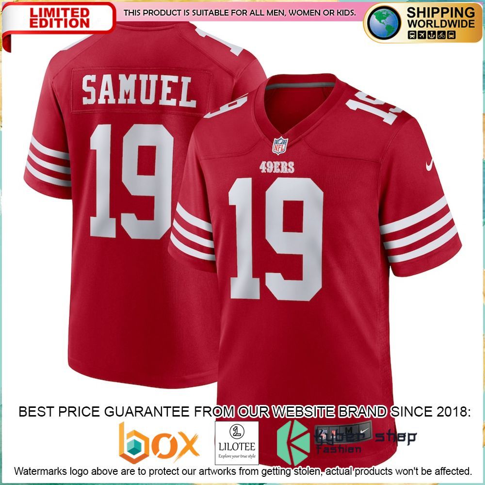 deebo samuel san francisco 49ers nike scarlet football jersey 1 620