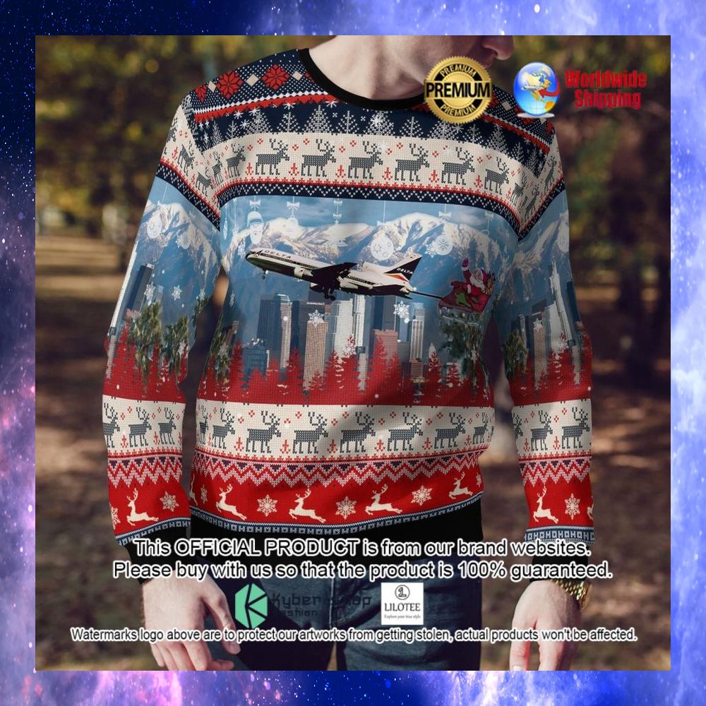 delta air lines lockheed l 1011 500 with santa over los angeles ugly sweater 1 402