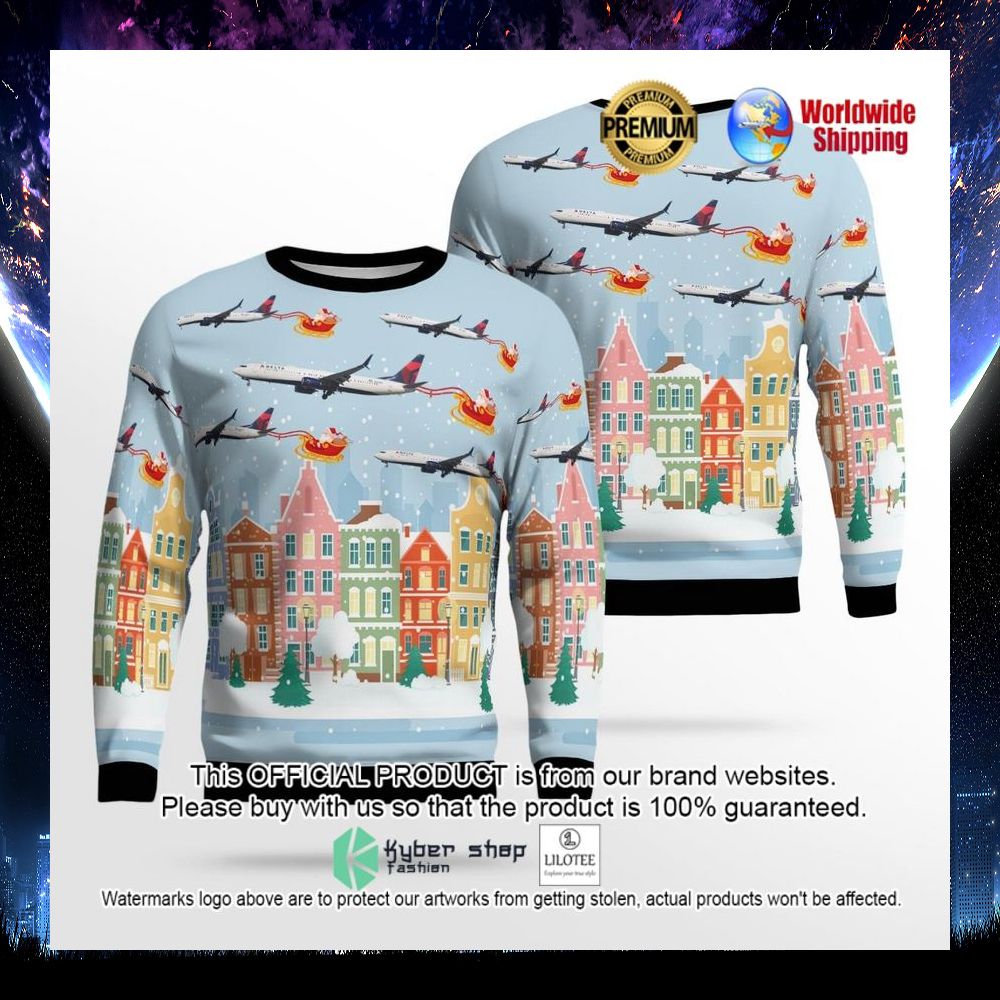 delta airlines boeing 737 900er ugly sweater 1 386