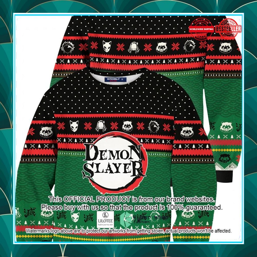 demon slayer holiday christmas sweater 1 844