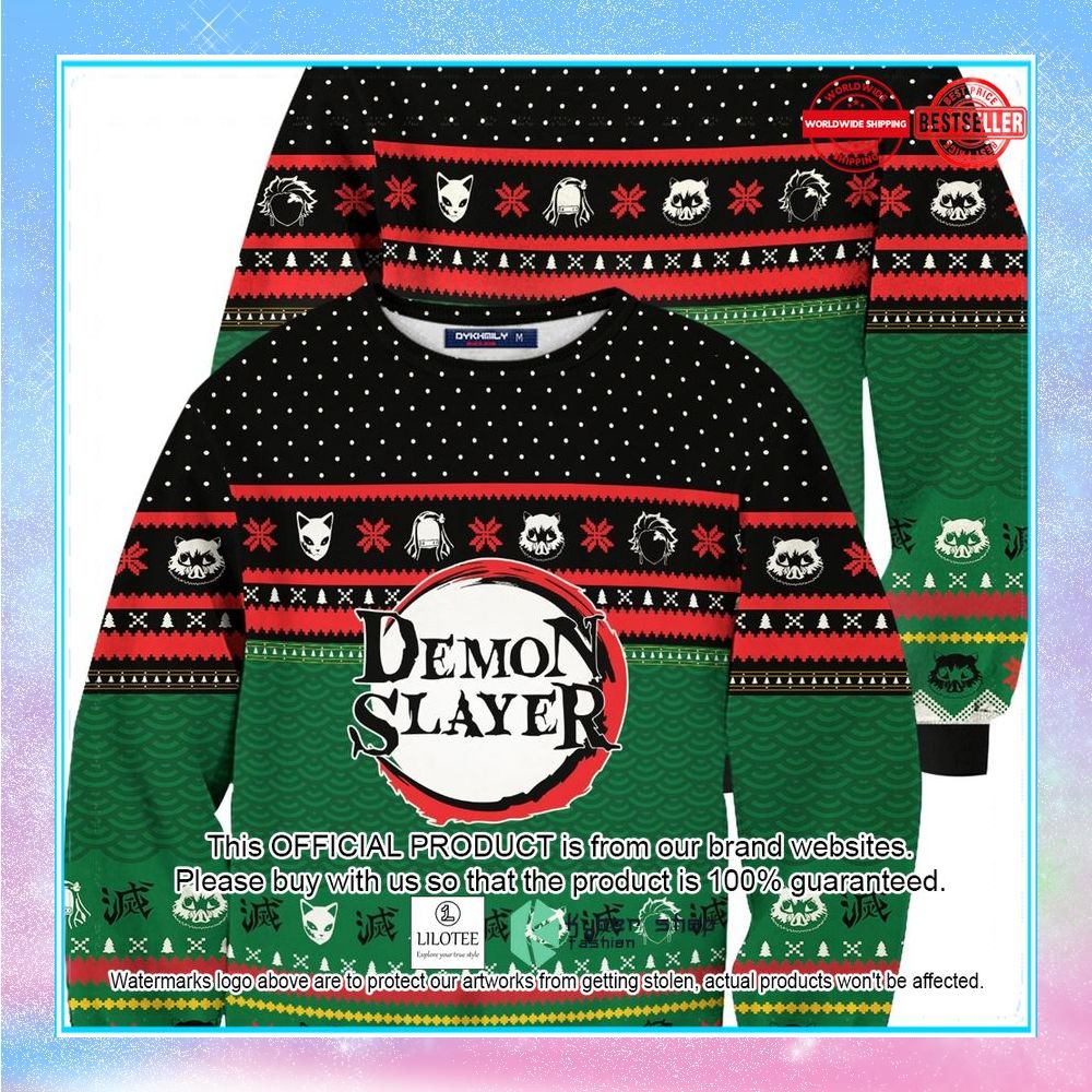 demon slayer holiday christmas sweater 1 868