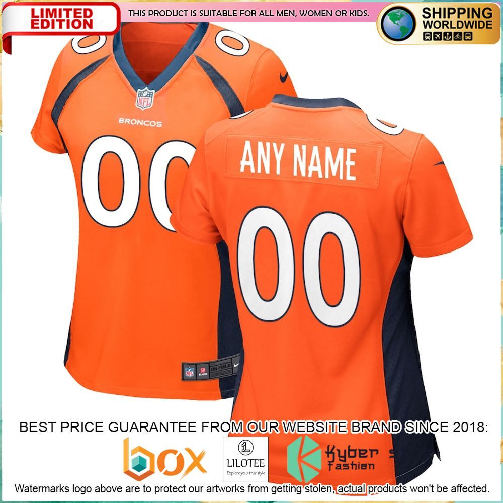 denver broncos nike womens custom orange football jersey 1 396
