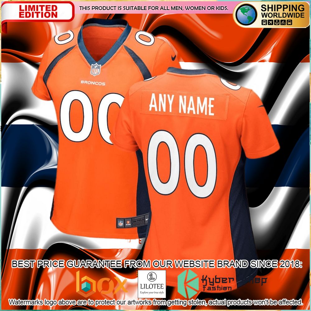 denver broncos nike womens custom orange football jersey 1 862