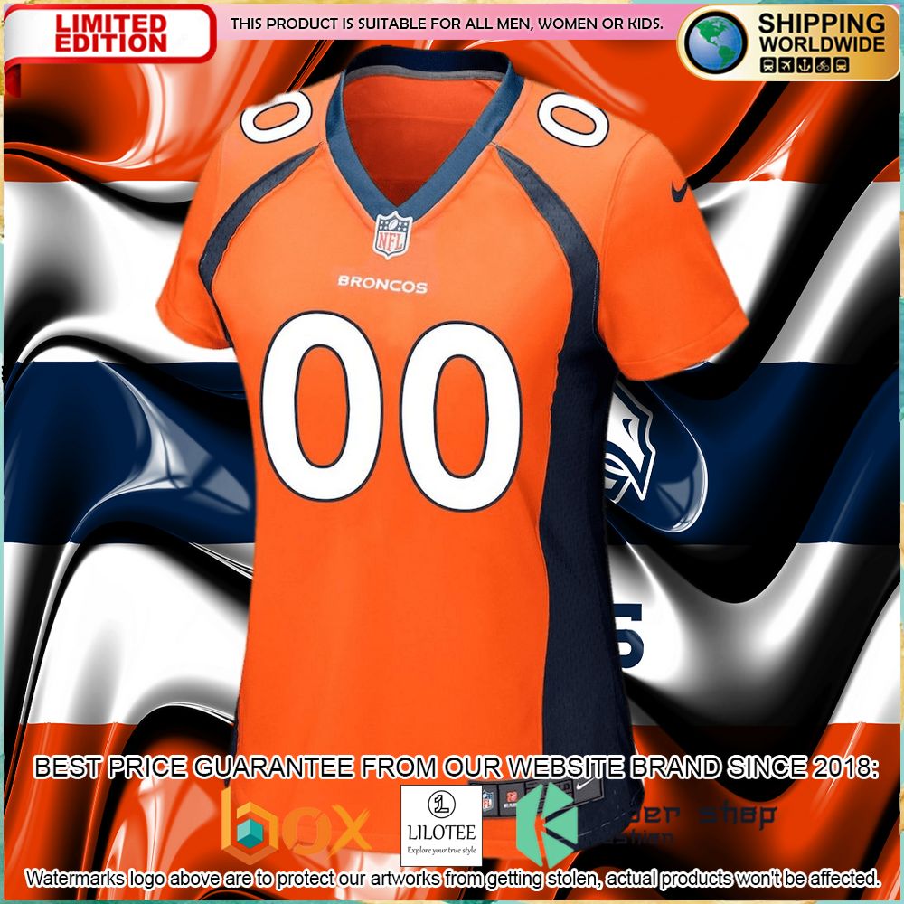denver broncos nike womens custom orange football jersey 2 217