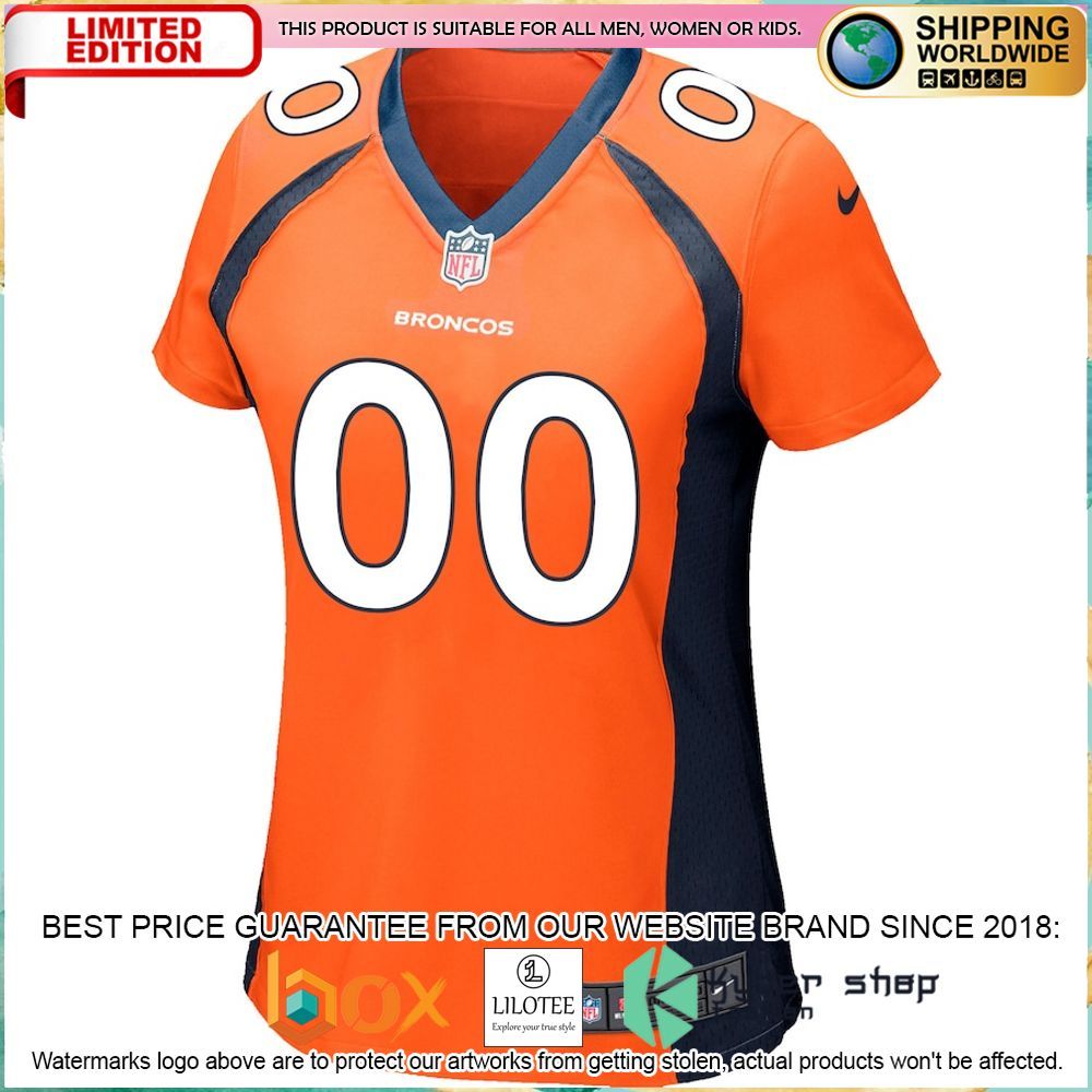 denver broncos nike womens custom orange football jersey 2 249