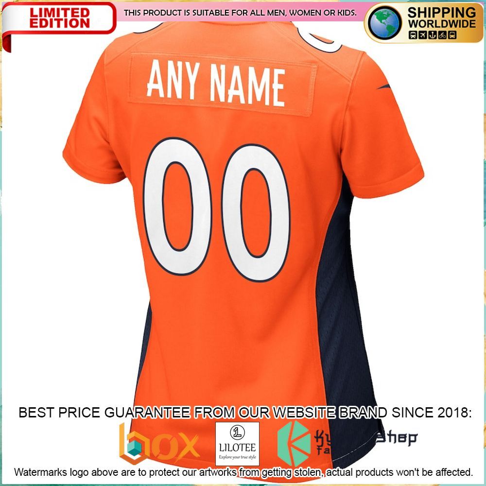 denver broncos nike womens custom orange football jersey 3 158