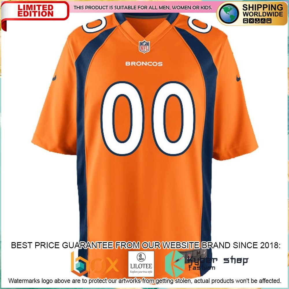 denver broncos nike youth custom orange football jersey 2 975