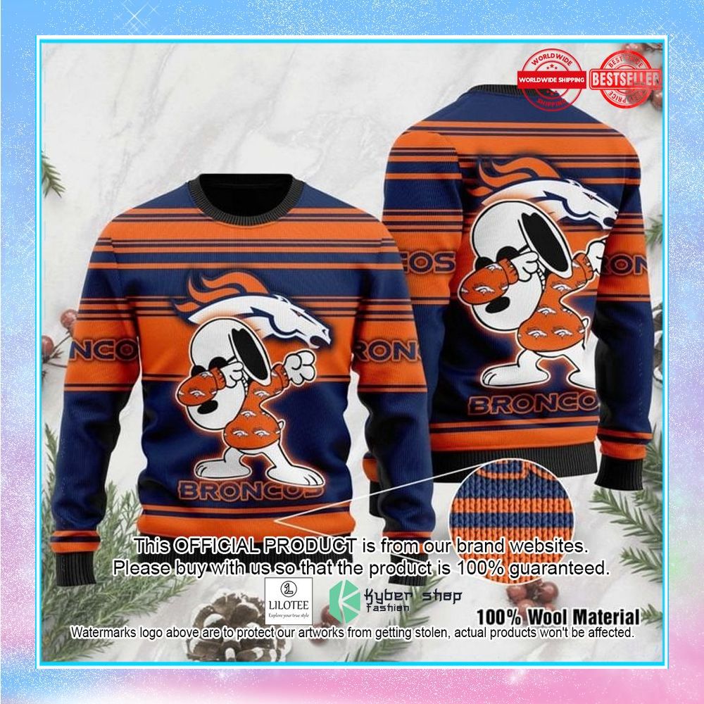 denver broncos snoopy dabbing christmas sweater 1 276