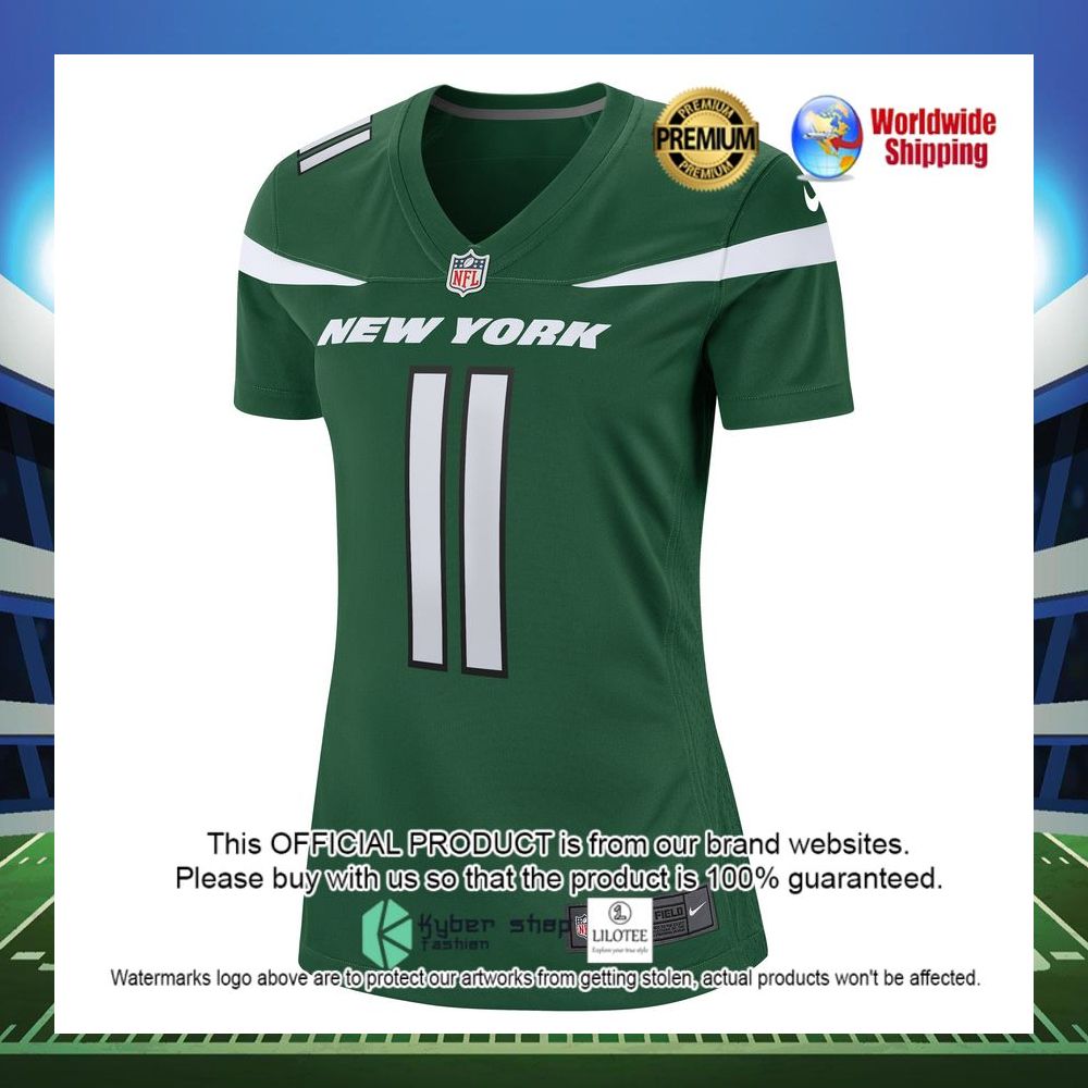 denzel mims new york jets nike womens game gotham green football jersey 2 876