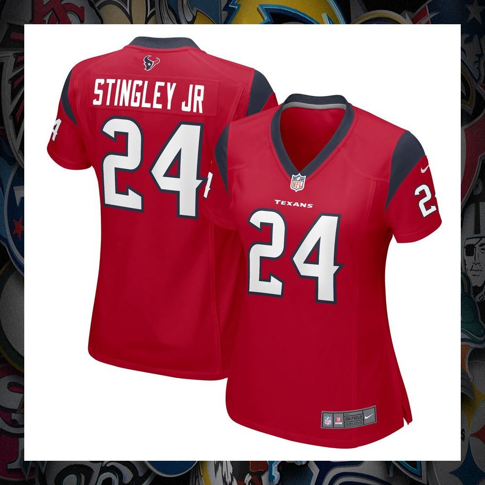 derek stingley jr houston texans womens red football jersey 1 981