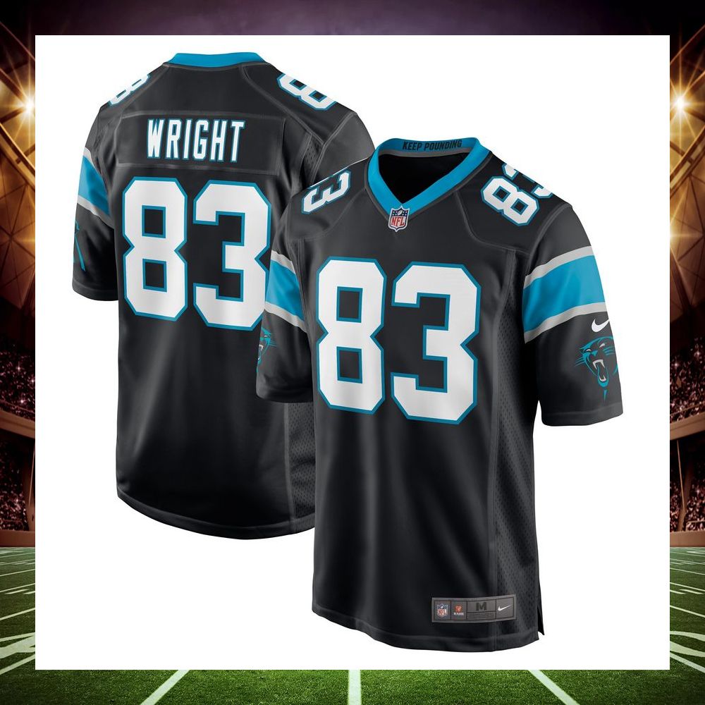 derek wright carolina panthers black football jersey 1 135